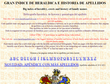 Tablet Screenshot of heraldicapellido.com